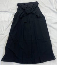 Japanese Vintage Kimono Woman's Hakama Cotton Navy Traditional Length 39in