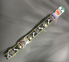 Coastal Dog Collar Large 18" - 26" Fabric - Metal Clip