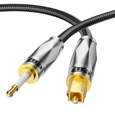 EMK Toslink to Mini Toslink Optical Audio Cable 24K Gold-Plated Digital S/PDI...