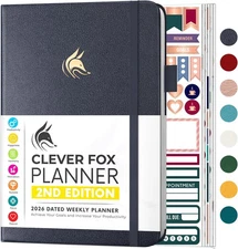 Clever Fox Planner 2nd Edition Dated Jan 2026-Jan 2027 – Colorful Weekly & Mon