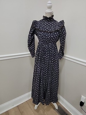1890s~1900s Antique Calico Prairie Dress