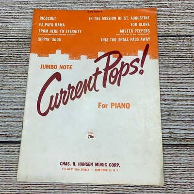 Jumbo Note Current Pops For Piano Sheet Music Chas Hansen Music Corp 1953