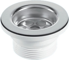 McAlpine BSW10PC Centr Pin Bath Waste 70mm Stainless Steel Flange Black PVC Plug