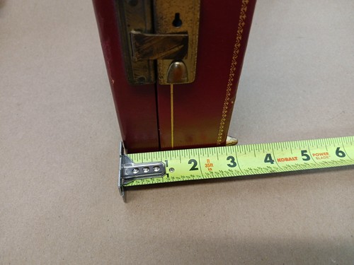 De colección. Caja de música para joyería de cuero sintético Burgendy y dorado forro de felpa rojo borgoña - Imagen 11 de 12