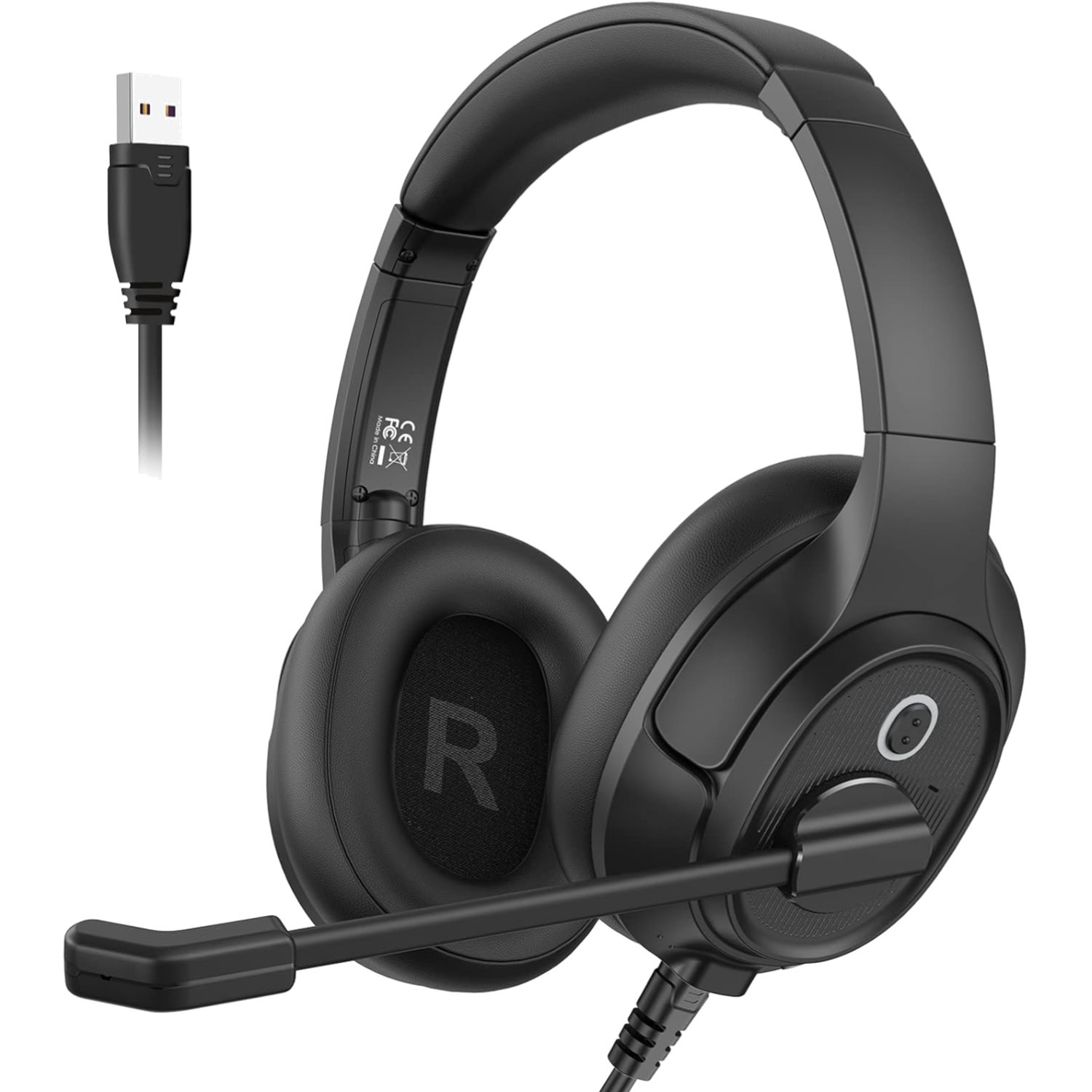 Casque de bureau USB EKSA H2 avec microphone réglable et télécommande filaire