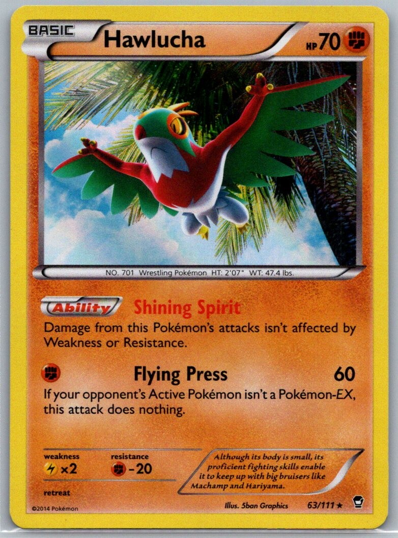 Hawlucha Holofoil Holo Rare XY - Furious Fists [FFI - 63/111] - NM