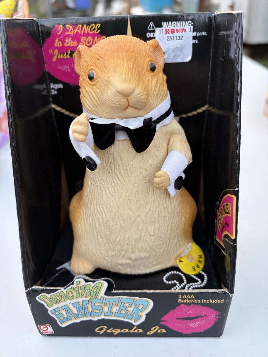 Gemmy 2001 Dancing Hamster Gigolo Jo KB Toys Rare Singing Plush