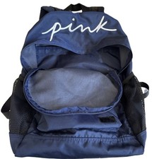 Victoria's Secret Mochila Clásica Rosa Azul Bolso para Libros Bolsillos con Cremallera Escuela Informal