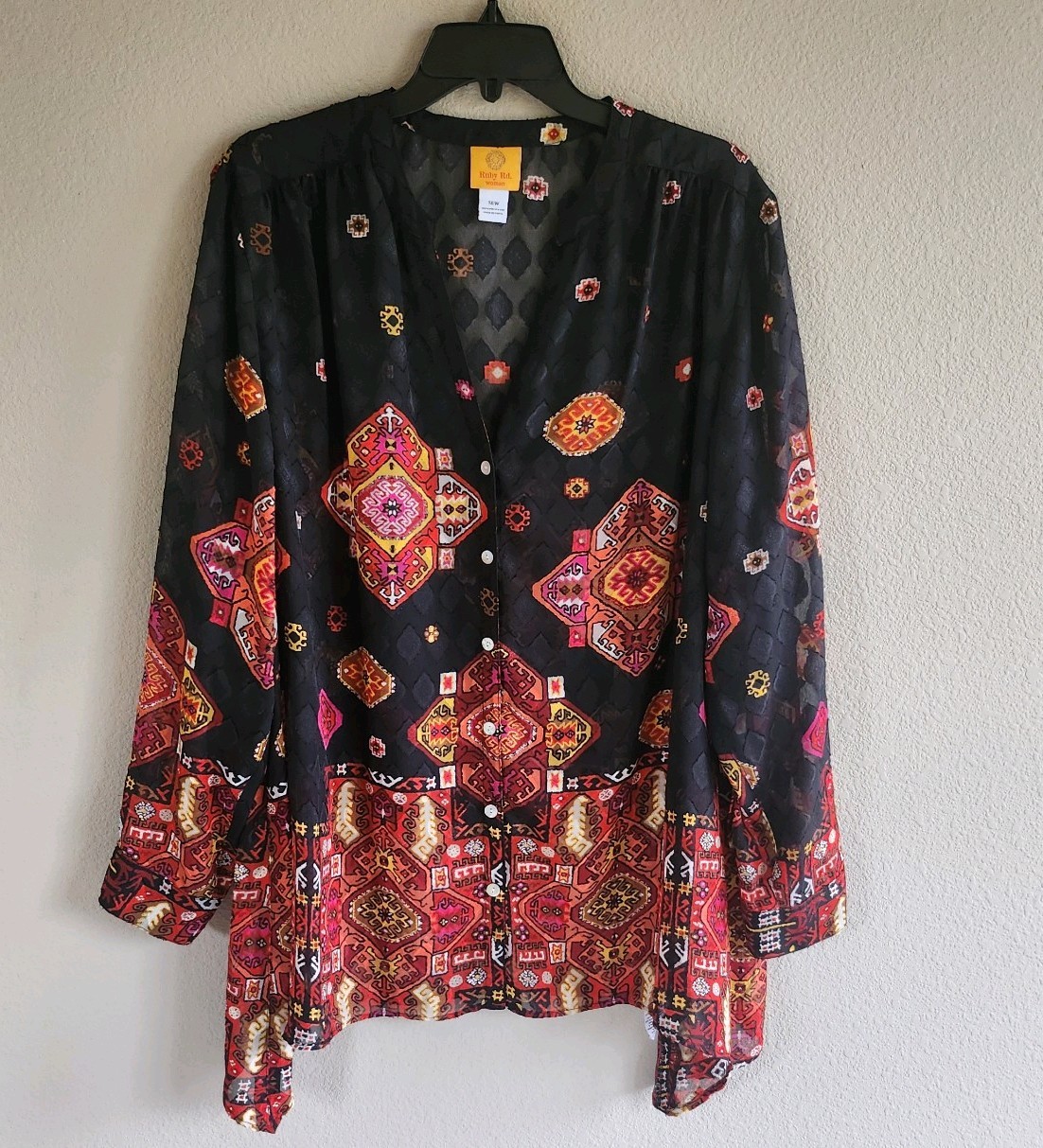 Ruby Road Women's Blouse Button Front Sheer Sz 16… - image 1
