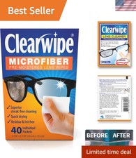 Effective Microfiber Lens Wipes - 48 Unscented Wipes for Crystal-Clear Surfaces