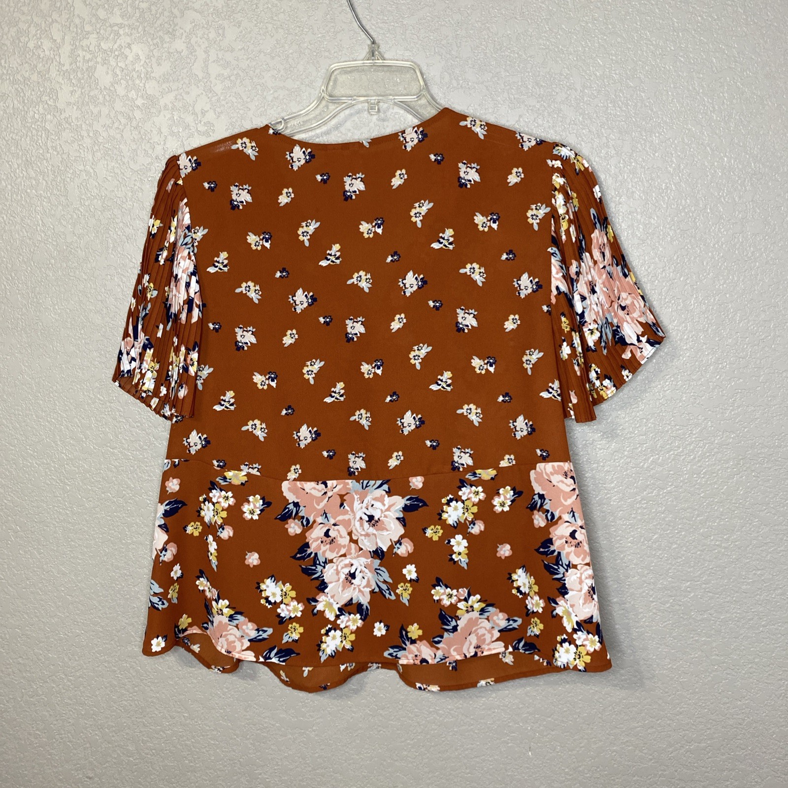 Cato Womens Fall Floral Patchwork Flutter Sleeve … - image 6