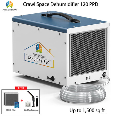 ARGENDON 120 PDD Commercial Dehumidifiers with Pump for 1500sq Crawl space
