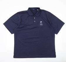 Oceanico Men s Blue Striped 2XL Golf Polo Shirt Polyester