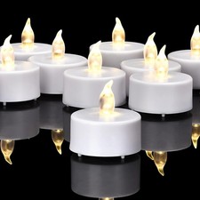 Battery Operated Flameless Tea Lights, Led Flickering 24 PACK, Warm White