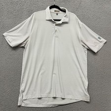 Peter Millar Summer Comfort Polo Shirt Mens XL White Striped Golf Performance