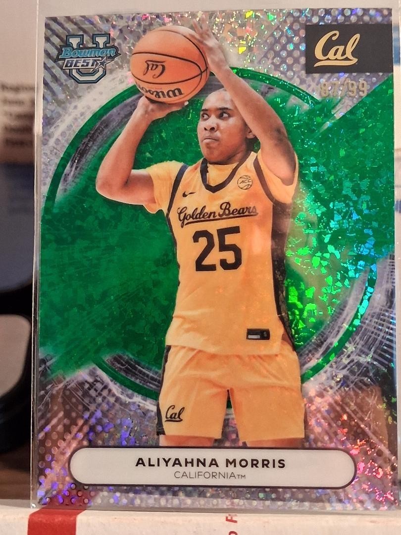 ALIYAHNA MORRIS 2025-26 BOWMAN BEST U GREEN MINI DIAMOND 87/99 CAL NRMT+