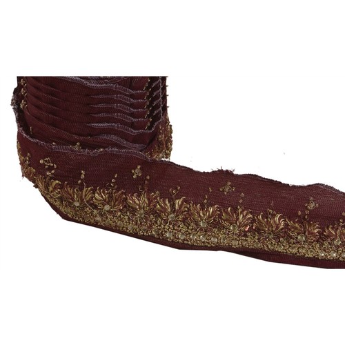 Sanskriti Vintage 1 Yd Sari Border Hand Beaded Woven Sewing Brown Craft Lace - Picture 6 of 6
