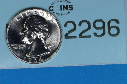 1964 PROOF 25C WASHINGTON SILVER QUARTER EARLY US TYPE COIN RAW-2296