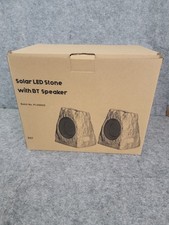 NiceBuy Solar LED Stones With Bluetooth Speakers Set Of 2 Granite Style