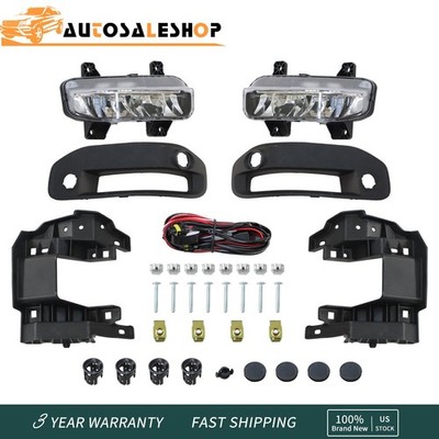 Kit For 2019-2020-2022 Dodge Ram 1500 2xFront Bumper LED Fog Light Lamps+Bracket