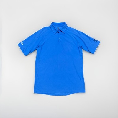 Stussy Men's Embroidered Logo Blue Golf Stretch Polo Shirt Size