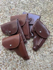 Vintage German Military DDR Makarov Walther PP Pistol Leather Holster Marked