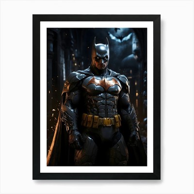 Batman Arkham Knight 4 Kunstdruck gerahmt Wandbild Poster Leinwanddruck Bild