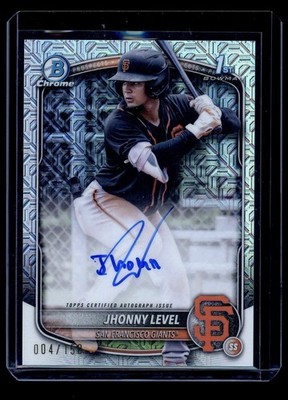 2025 Bowman Chrome 1st Jhonny Level Choice Mojo Refractor Auto 4/150 Mint