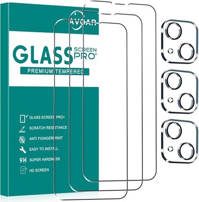 3+3PCS Glass Screen Protector & Camera Lens Protector for iPhone 13 6.1 Inch Ant