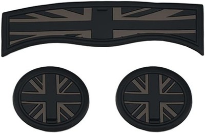 3PCS Car Cup Holder Coasters, Black Union Jack UK Flag Embed Color: Black Flag
