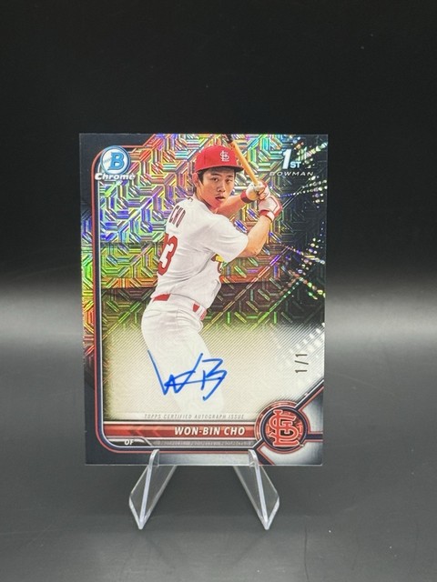 2022 Bowman Chrome Won-Bin Cho Black Mojo 1/1 Auto