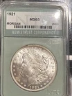 1921 Morgan Silver Dollar NTC MS 65