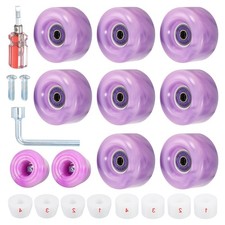 Roller Skate Wheels 58x32mm Skate Wheels Bearings Skate Brakes Purple White