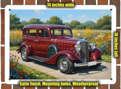 Metal Sign - 1933 Chevrolet Oil Painting - 14x10
