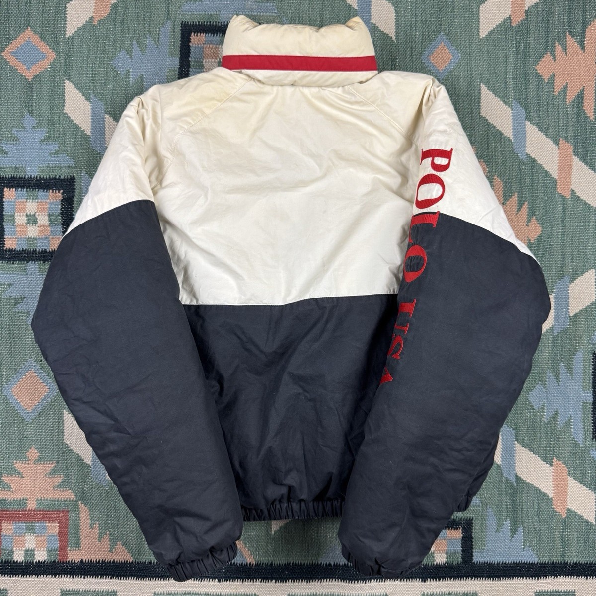 Vintage 90s Polo Ralph Lauren Color Block Cookie Goose Puffer Ski