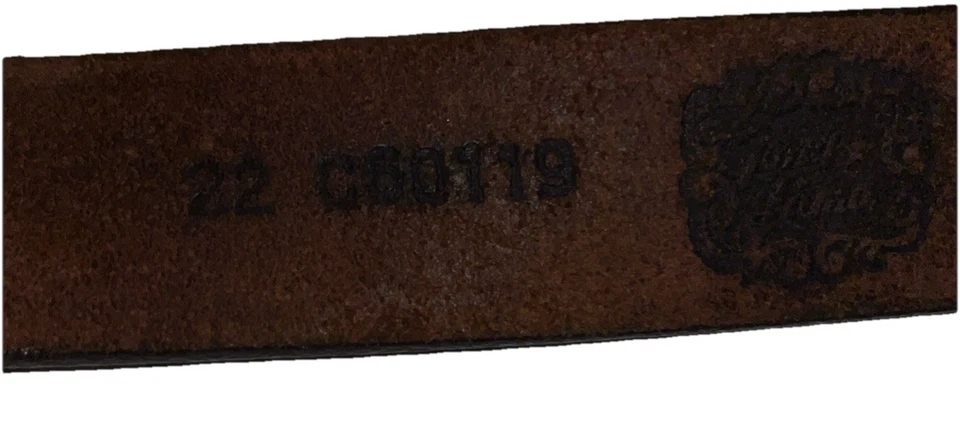 Tony Lama Children's Little Texas Aged Bark Tooled Top Grain Leather Belt USA - Image 2 of 4