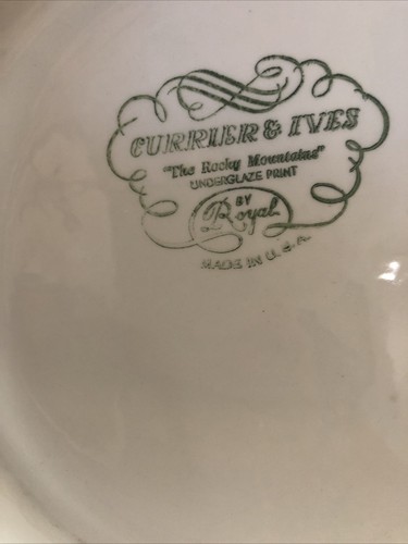 Vintage Currier & Ives Royal China "The Rocky Mountains" 11.5" Serving Plate - Picture 2 of 2