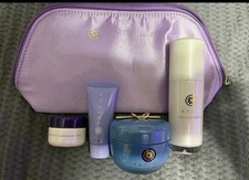 TATCHA Indigo Calming Travel Size Face Skin Care Set w/ Bag Cleanser Serum