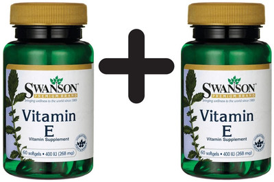 2 x Swanson Vitamin E, 400 IU - 60 softgels (198,89 EUR/kg)