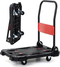 330 Lbs Folding Hand Truck Dolly Cart Luggage Trolley Moving w/ 4 Wheels