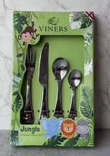 Viners Jungle 4 Piece Kids Cutlery Flatware Set New
