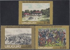 Uruguay 924/26 1975 Batallas de Rincon y Sarandi Solar de Artigas MNH