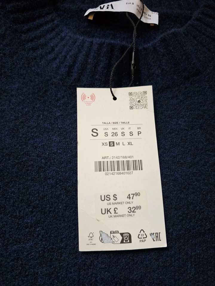 Nuevo ZARA Suéter Punto Suave Talla Pequeña Mujer Foto 4 de 4