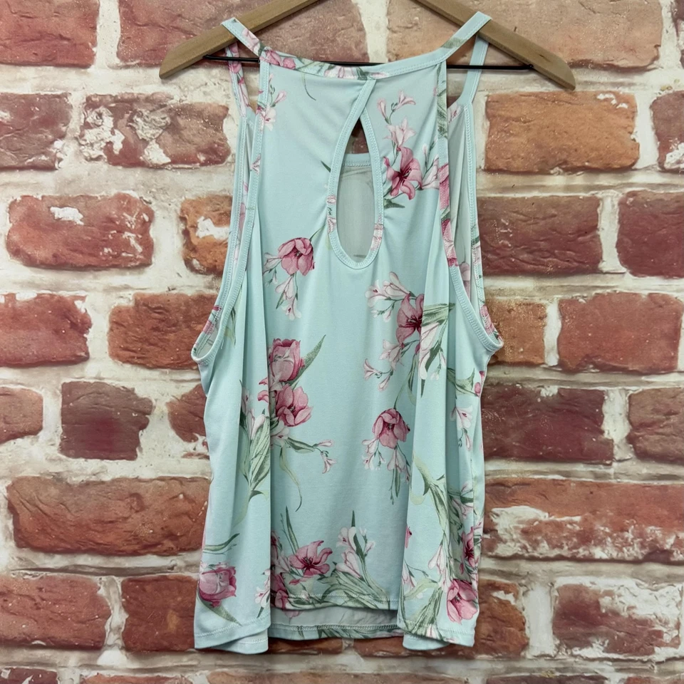 Camisa sin mangas Flora Nikrooz Top para mujer XL azul claro floral elástica camisola Foto 4 de 4