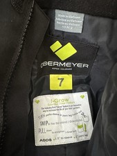 Obermeyer Ski Bib Overall Kids Size 7 Hydro Block I-Grow Snow Black Insulated
