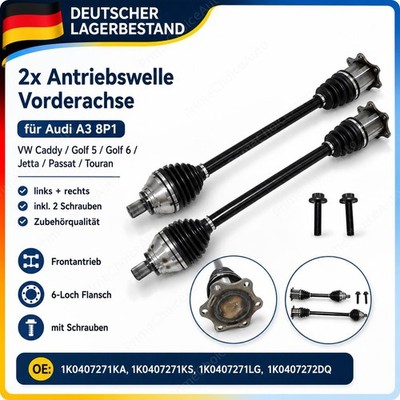 2x Antriebswelle vorne links rechts für Audi A3 8P Q3 F3 TT 8J 03-25 1K0407271BF