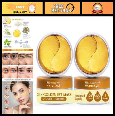 Under Eye Patches for Dark Circles - 60 Pairs 24K Gold Gel Masks, Anti-Aging Tre