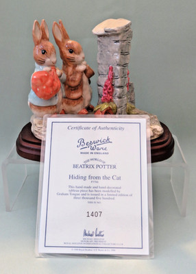 BESWICK BEATRIX POTTER TABLEAU - VERSTECKT VOR DER KATZE