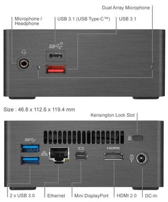 Gigabyte Brix 8550 mini PC, Intel i7 32GB RAM - NUC8 