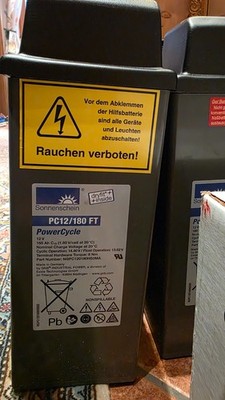 3 × Sonnenschein Gel Batterie, PC 12/180FT. Auch einzeln abzugeben.Nur Abholung.